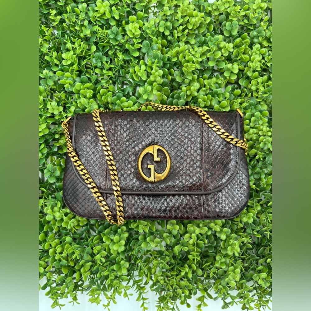 ❤️ RARE Gucci Vintage Exotic Python Mormont Shoulder Bag  419K400LOUC